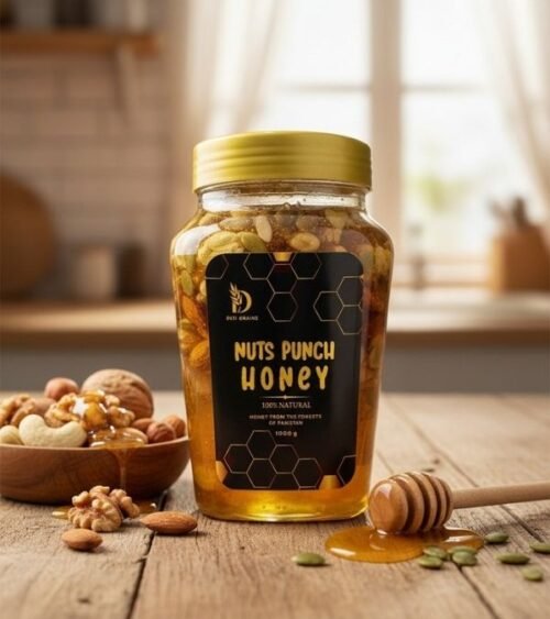 Nuts Punch Honey : "A punch of nutrients in every drop."